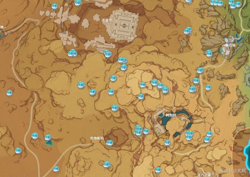 《原神》“纳西妲”养成指南，劫波莲采集和覃兽分布位置