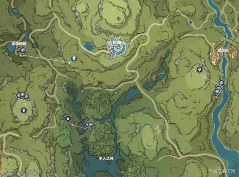 《原神》“纳西妲”养成指南，劫波莲采集和覃兽分布位置