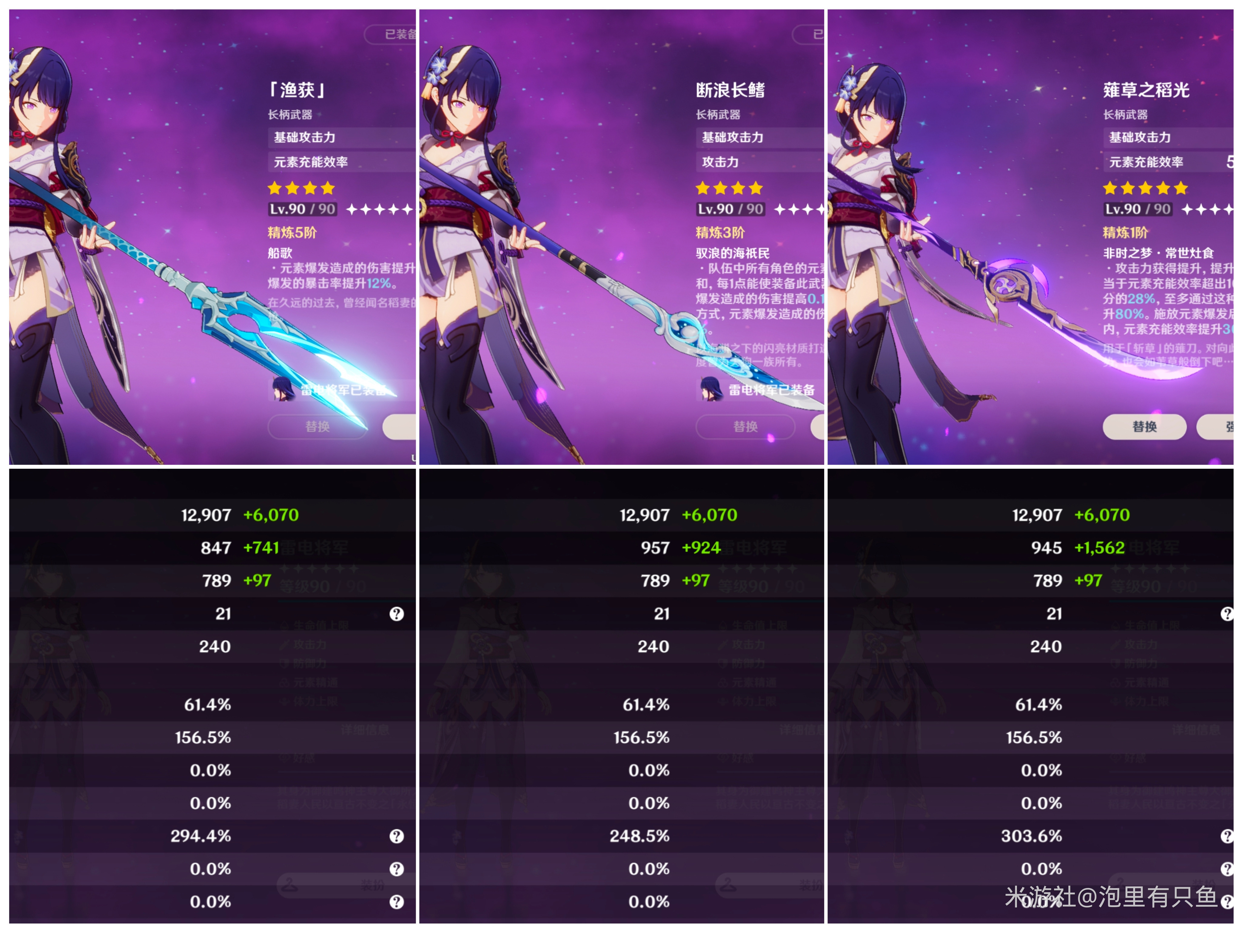 《原神》伤害达到了专武91%,这把四星武器可以给雷电将军么