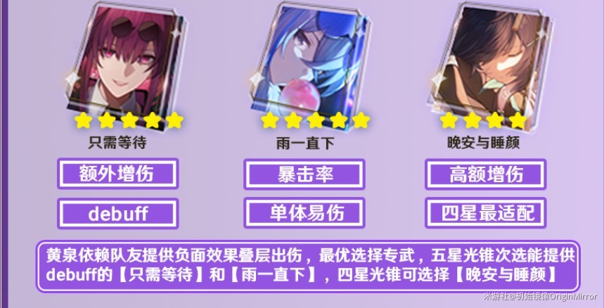 《崩坏星穹铁道》“黄泉”光锥遗器选择推荐