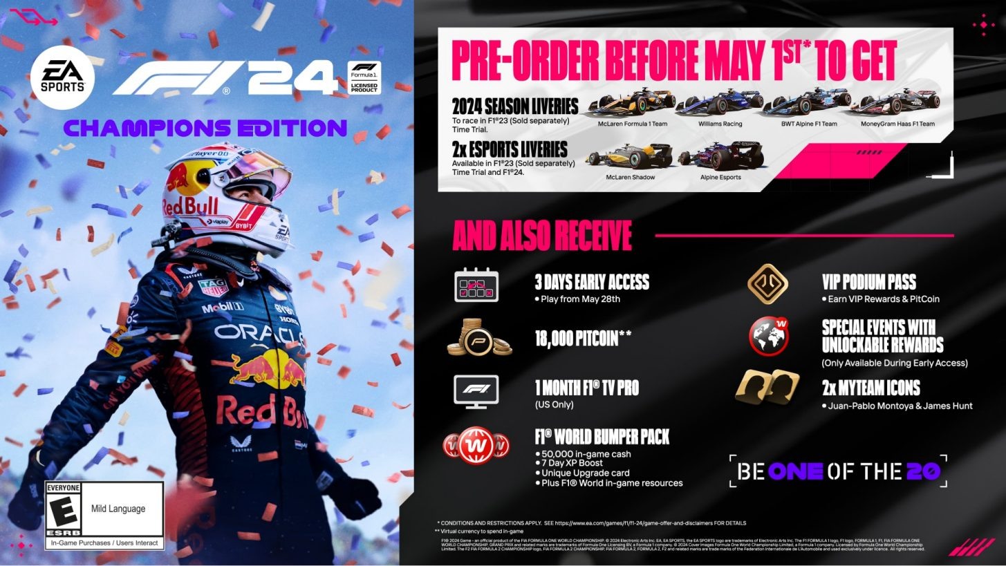 EA SPORTS 揭露《F1 24》详情,全新动态操控系统与完全重制的生涯模式