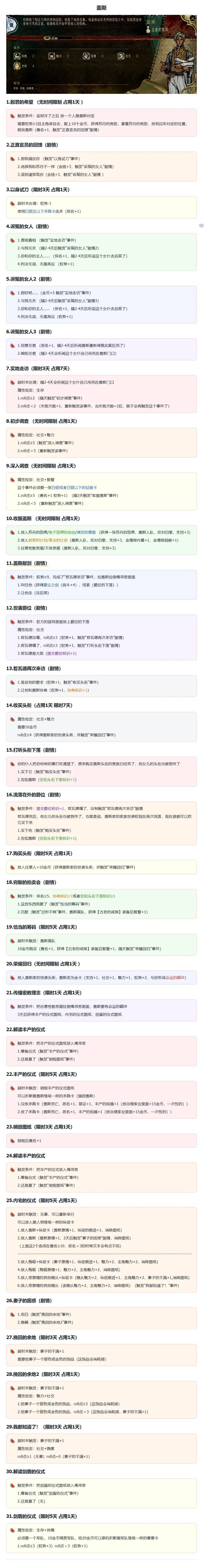 《苏丹的游戏》“盖斯”剧情事件一览，盖斯剧情怎么选