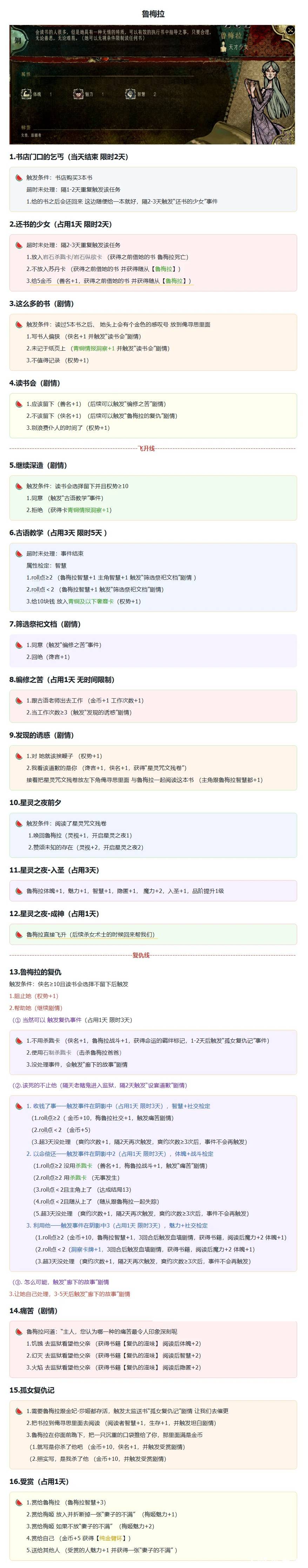 《苏丹的游戏》“鲁梅拉”剧情事件一览