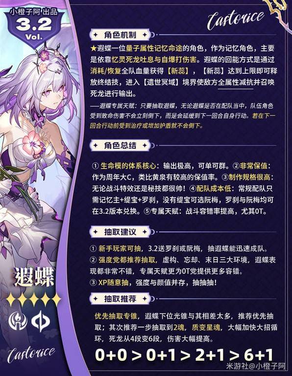 《崩坏星穹铁道》“遐蝶”机制介绍及抽取建议，遐蝶值得抽吗