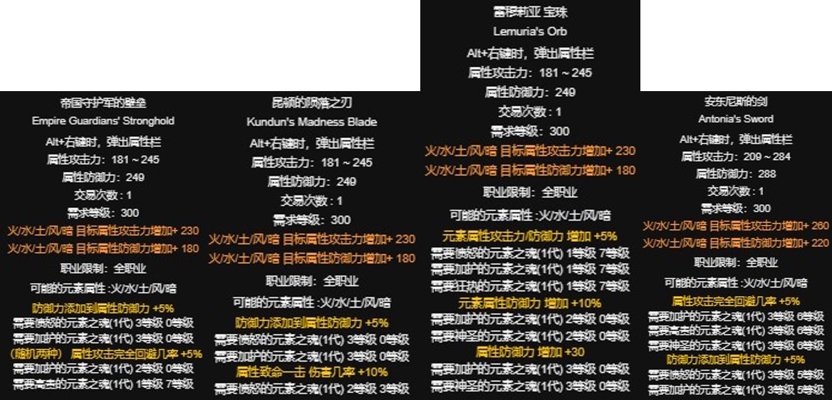 (新手)元素道具攻略